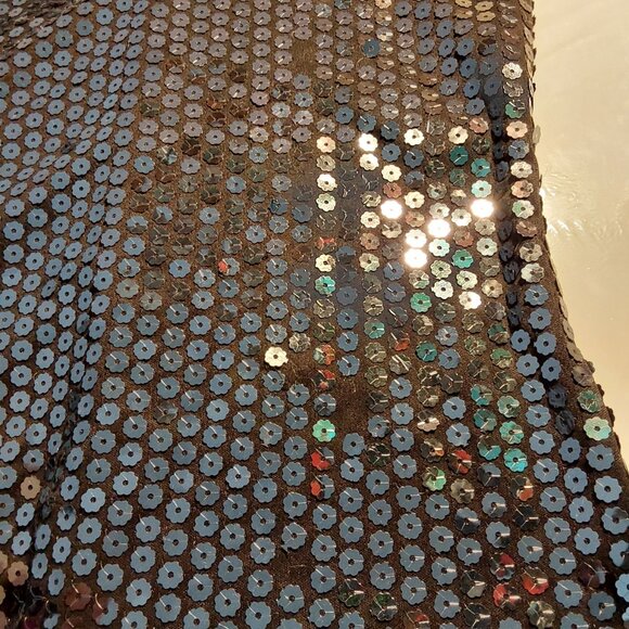 Bebe Iridescent Sequin One Strap Black Tank Top Women - Large - Picture 7 of 9